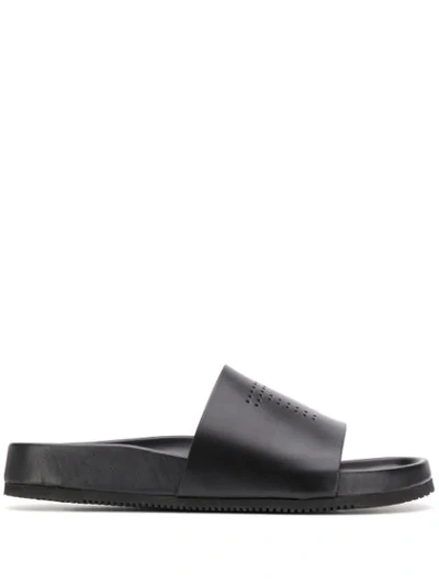 Shop Tom Ford Perforated Logo Slides In Black