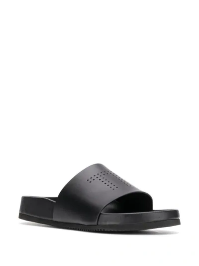 Shop Tom Ford Perforated Logo Slides In Black