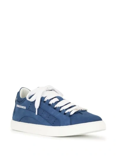 Shop Dsquared2 Logo Lace-up Low-top Sneakers In Blue