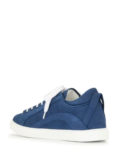 Shop Dsquared2 Logo Lace-up Low-top Sneakers In Blue