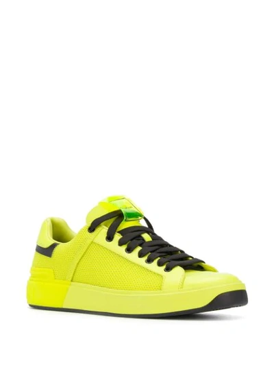 Shop Balmain B-court Low-top Sneakers In Yellow