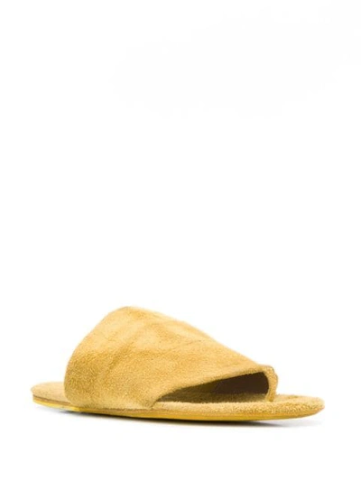 Shop Marsèll Distressed Leather Sandals In Yellow