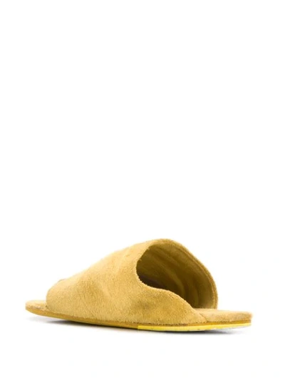 Shop Marsèll Distressed Leather Sandals In Yellow