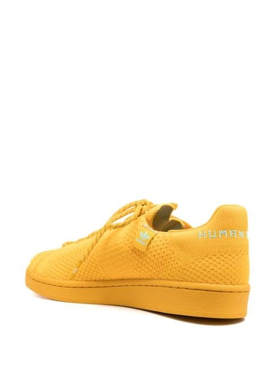 Shop Adidas Originals By Pharrell Williams X Pharrell Williams Superstar Primeknit Lace-up Sneakers In Yellow