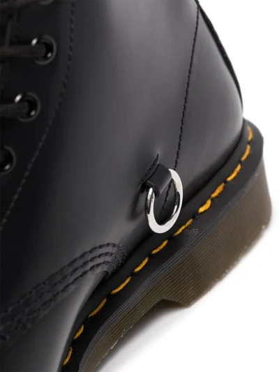 X DR. MARTENS BLACK NICKEL RING BOOTS