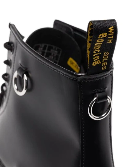 X DR. MARTENS BLACK NICKEL RING BOOTS