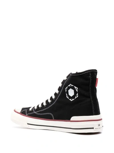 Shop Moa Master Of Arts Mickey Mouse Print Hi-top Sneakers In Black