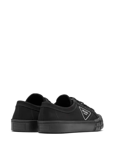 Shop Prada Gabardine Wheel Low-top Sneakers In Black