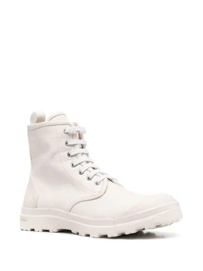 Shop Officine Creative Pallet Lace-up Boots In White