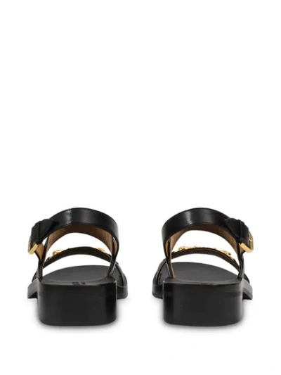 Shop Gucci Horsebit Detail Sandals In Black