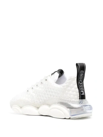 Shop Moschino Double Bubble Teddy Sneakers In White