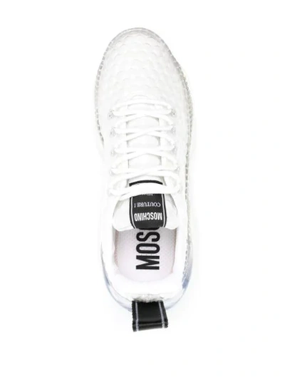 Shop Moschino Double Bubble Teddy Sneakers In White