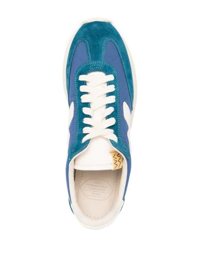 Shop Visvim Panelled Low-top Sneakers In Blue