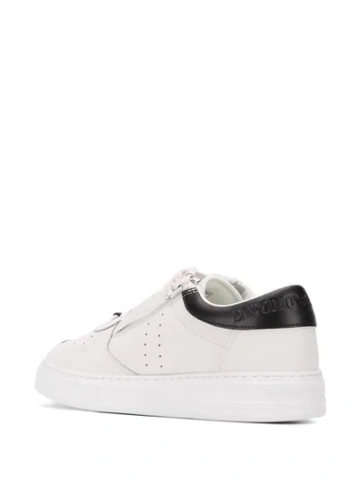 Shop Emporio Armani Logo Low-top Sneakers In White