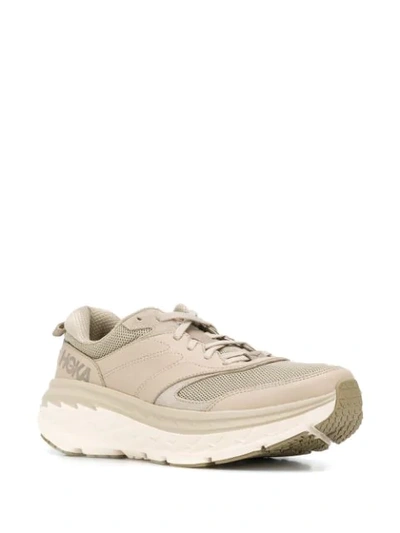 Shop Hoka One One Chunky Heel Lace Up Trainers In Neutrals