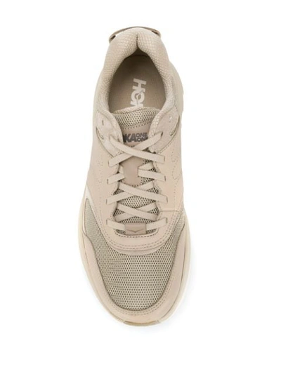 Shop Hoka One One Chunky Heel Lace Up Trainers In Neutrals