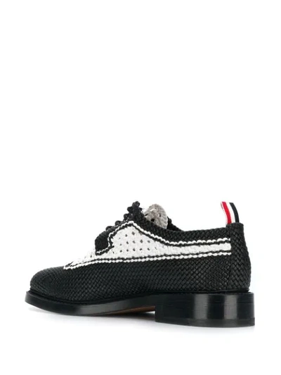 Shop Thom Browne Spectator Woven Brogues In Black