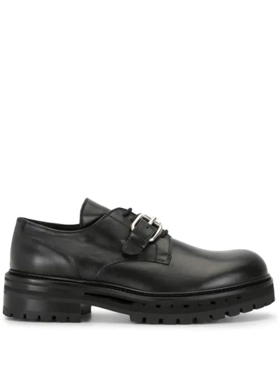 Shop Andrea Ya'aqov Chunky Lace-up Monk Shoes In Black