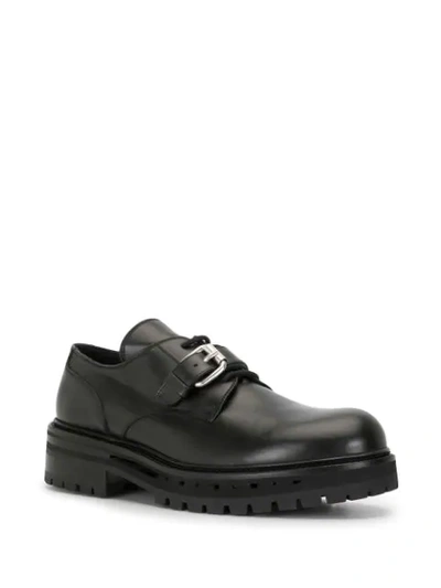 Shop Andrea Ya'aqov Chunky Lace-up Monk Shoes In Black