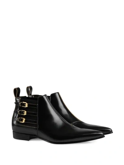 Shop Gucci Pointed Ankle Boots In Black