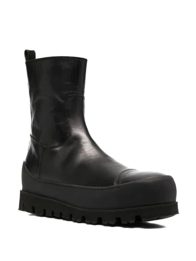 Shop Ann Demeulemeester Chunky Ridged Sole Boots In Black