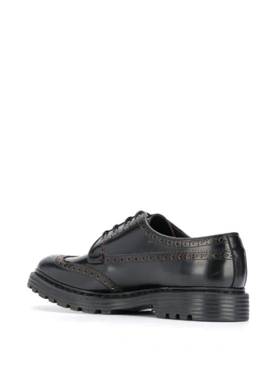 Shop Premiata Brogue Detail Derby Shoes In Black