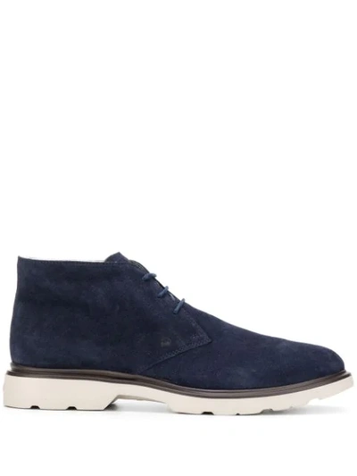 Shop Hogan Lace-up Ankle Boots In Blue