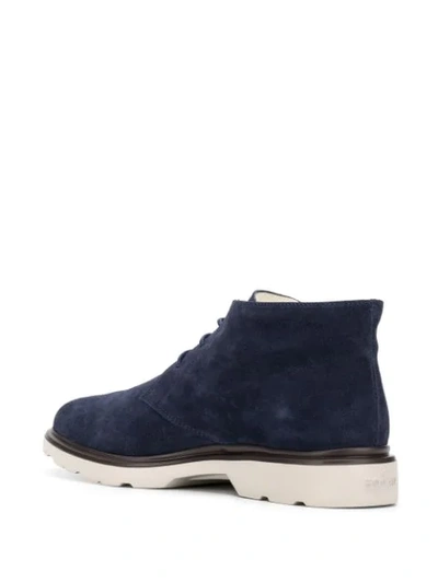 Shop Hogan Lace-up Ankle Boots In Blue