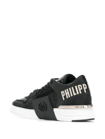 Shop Philipp Plein Crystal Embellished Sneakers In Black