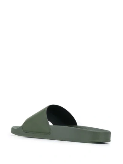 Shop Msgm Embossed Logo Pool Slides In Green