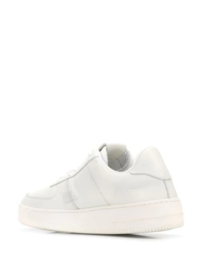 Shop 424 Distressed Low-top Sneakers In White