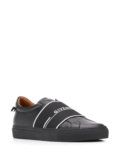 Shop Givenchy Split Logo Strap Sneakers In Black