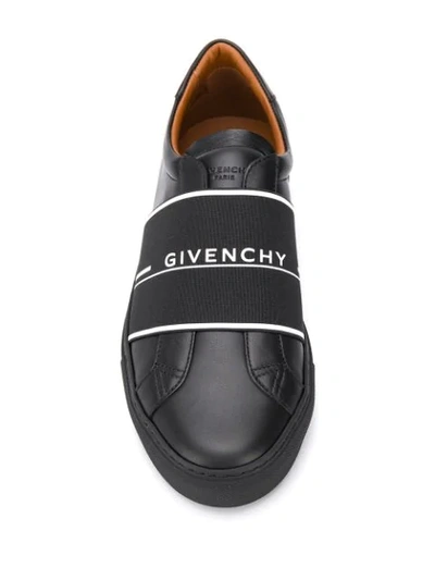 Shop Givenchy Split Logo Strap Sneakers In Black