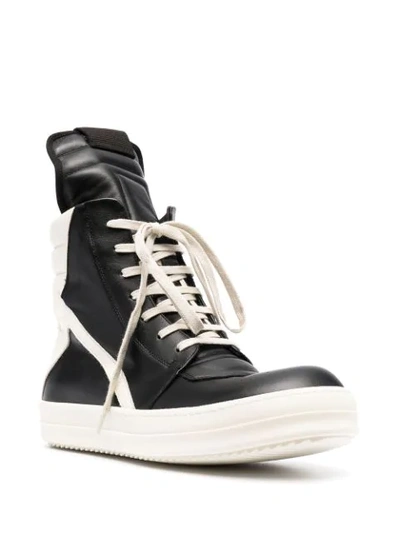 Shop Rick Owens Oversized Tongue High-top Sneakers In Black