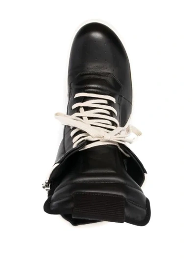 Shop Rick Owens Oversized Tongue High-top Sneakers In Black
