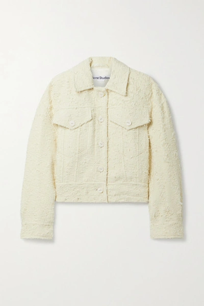 Shop Acne Studios Cotton-blend Tweed Jacket In Ecru