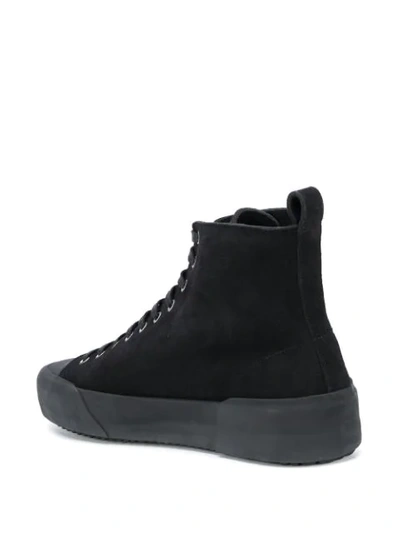 Shop Jil Sander Flatform Sole High-top Sneakers In Black