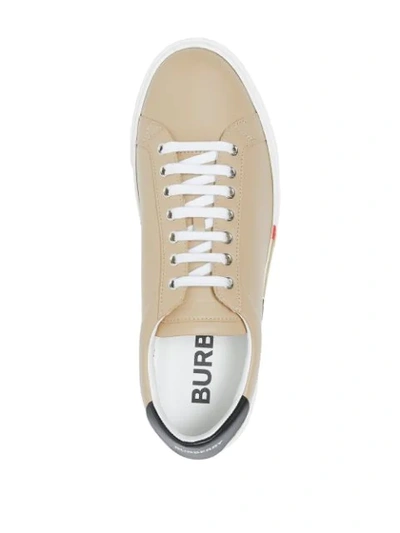 Shop Burberry Bio-based Leather Sneakers In Neutrals