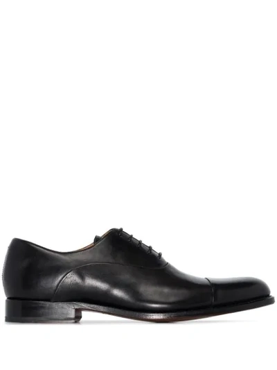 Shop Grenson Bert Leather Oxford Shoes In Black