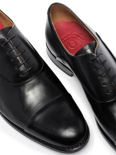 Shop Grenson Bert Leather Oxford Shoes In Black