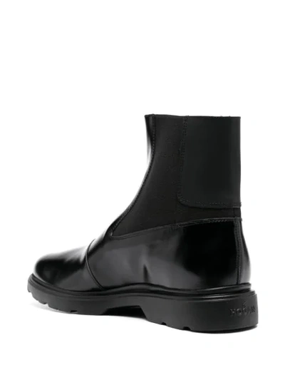Shop Hogan Polished Ankle Boots In Black