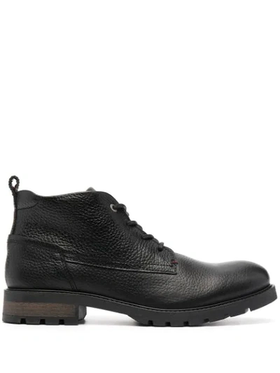 Shop Tommy Hilfiger Lace-up Ankle Boots In Black