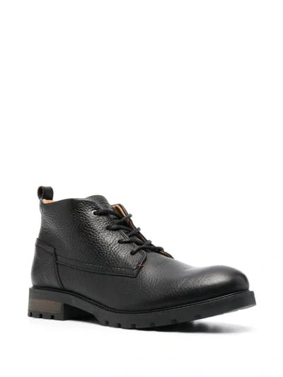Shop Tommy Hilfiger Lace-up Ankle Boots In Black