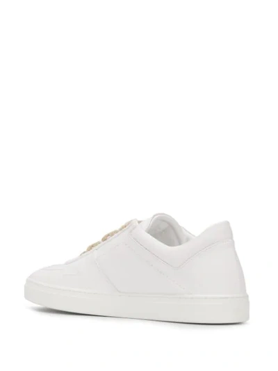 Shop Yatay Contrast Lace Sneakers In White