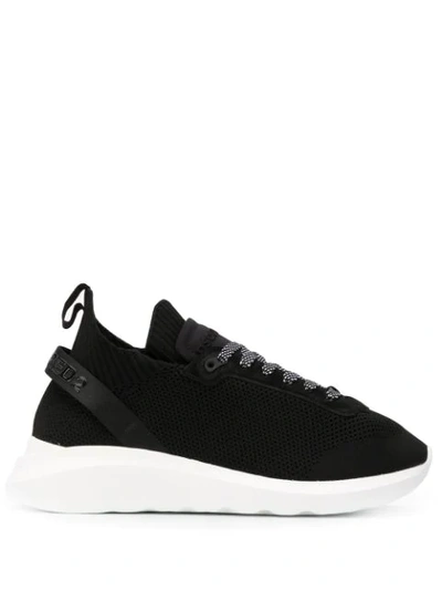 Shop Dsquared2 Runner Knit Sneakers In Black