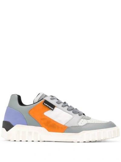 Shop Diesel Colour Block Sneakers In Grey
