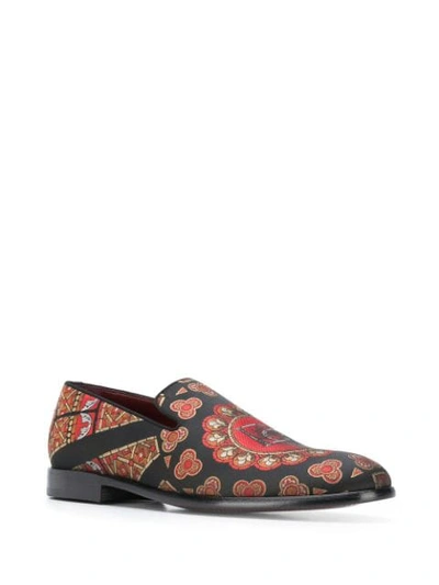 Shop Dolce & Gabbana Printed Slippers In Black