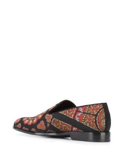 Shop Dolce & Gabbana Printed Slippers In Black