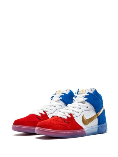 Shop Nike Sb Dunk High Premium Sneakers In Red