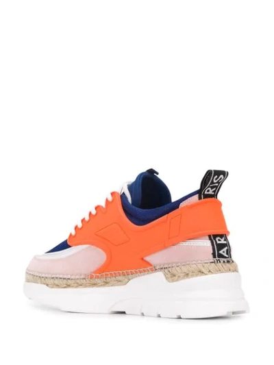Shop Kenzo Raffia Sole Low-top Sneakers In Orange